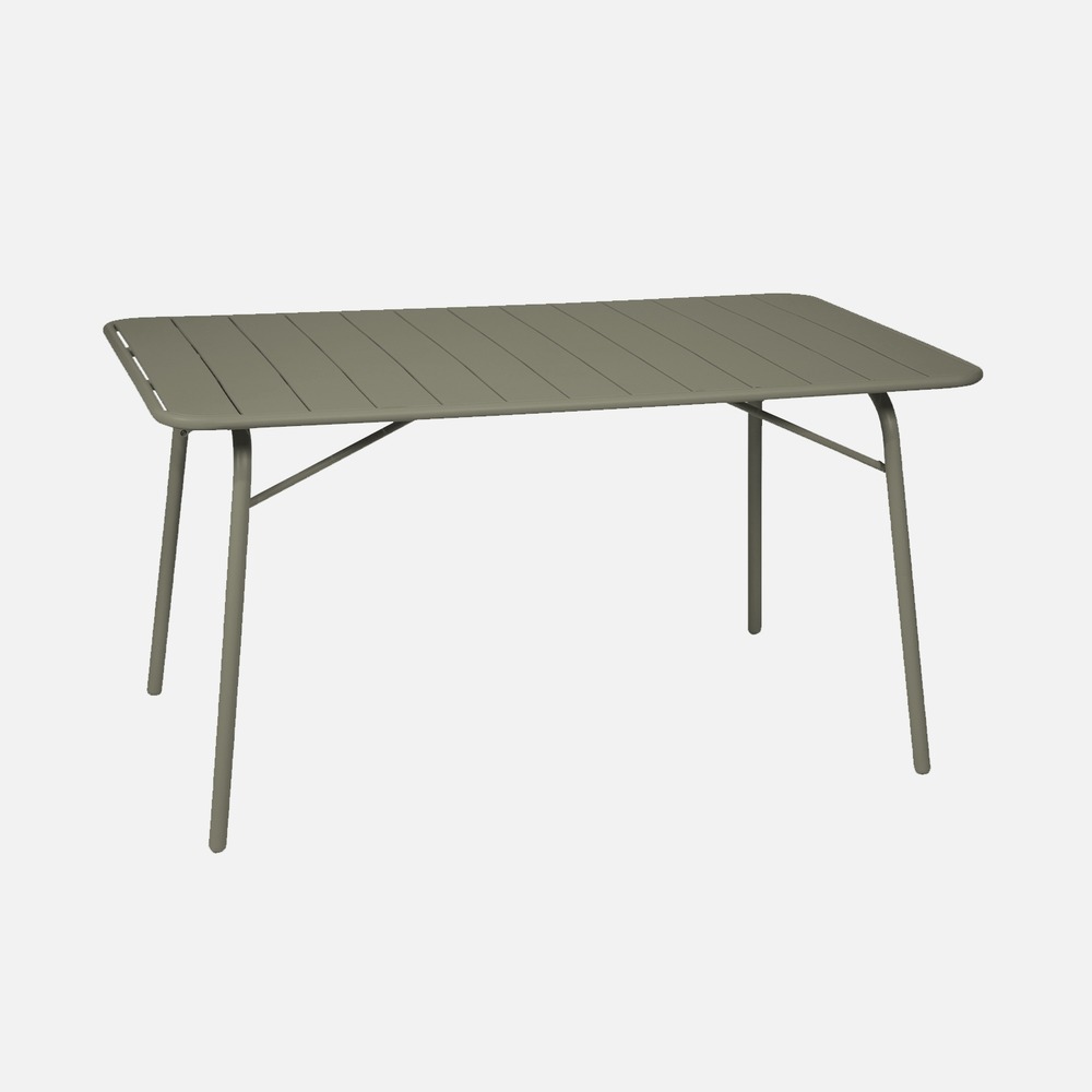 Table de jardin pliante métal 6 places, amelia 141,2 x 80 x 72,5cm