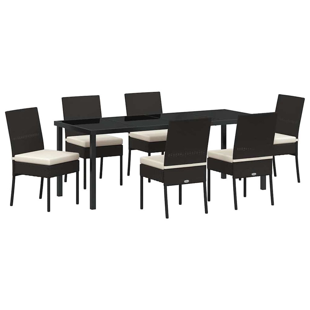 Ensemble de salle à manger pour jardin 7 pc noir