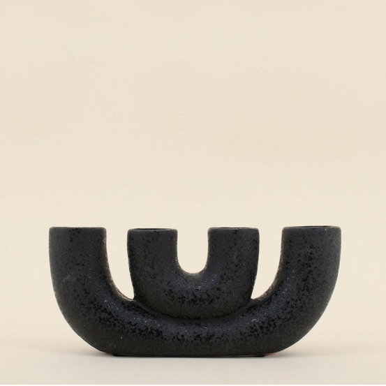 Vase en porcelaine noire 24x10cm