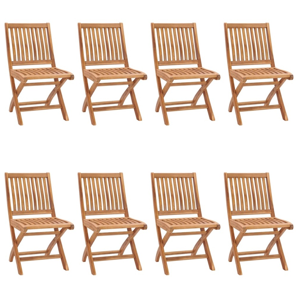 Chaises pliables de jardin lot de 8 bois de teck solide