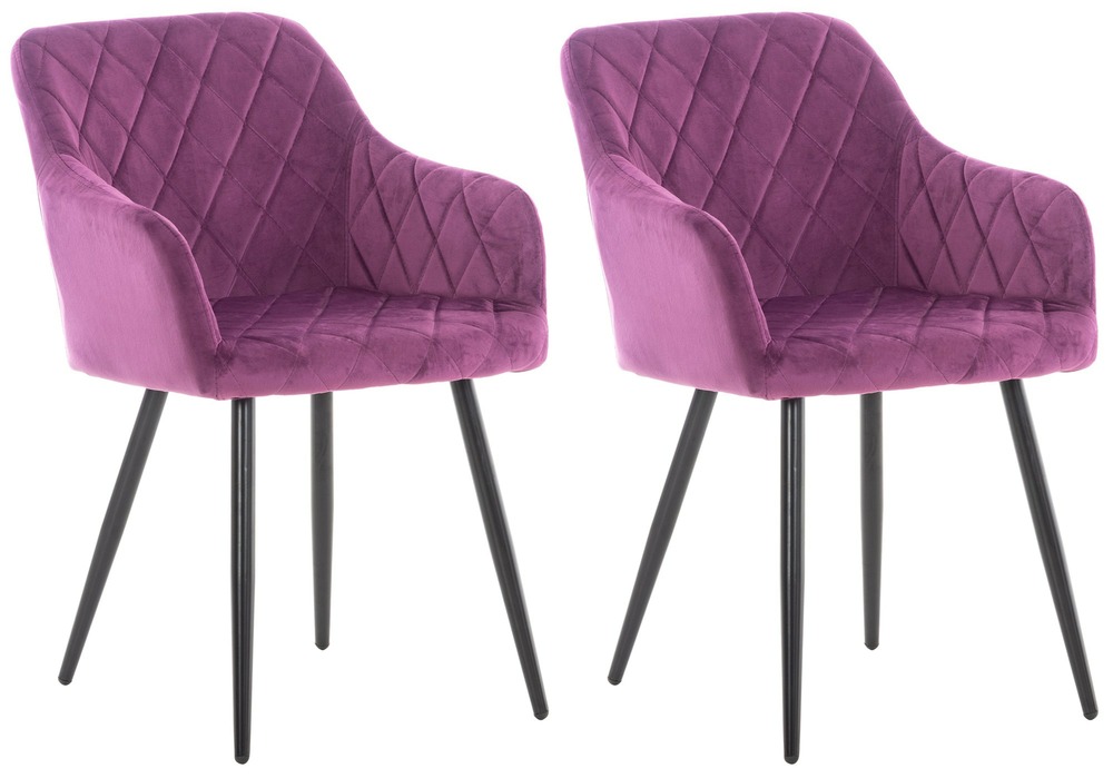 Lot de 2 chaises de salle à manger shila velours