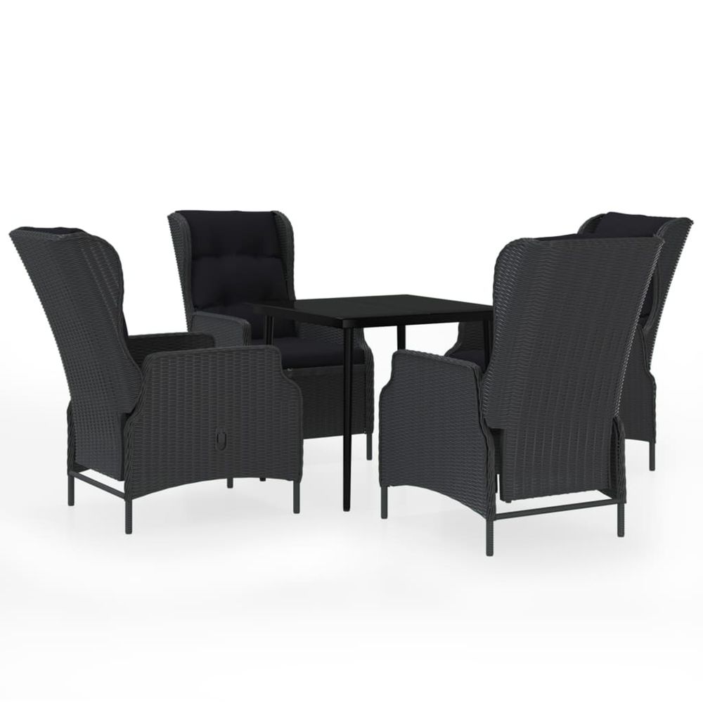Ensemble à manger de jardin 5 pcs gris foncé