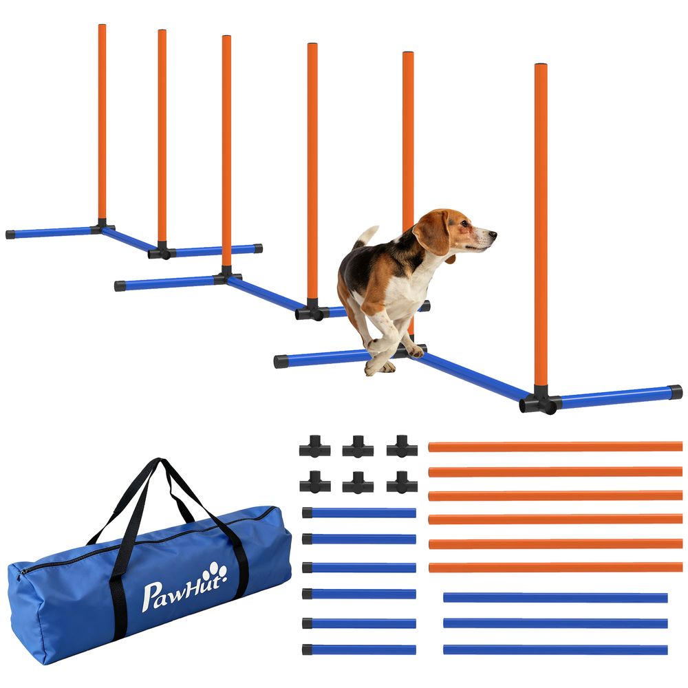 Kit slalom agilité chien en pe orange 3 pièces avec sac intérieur extérieur - comfortxl outdoor living