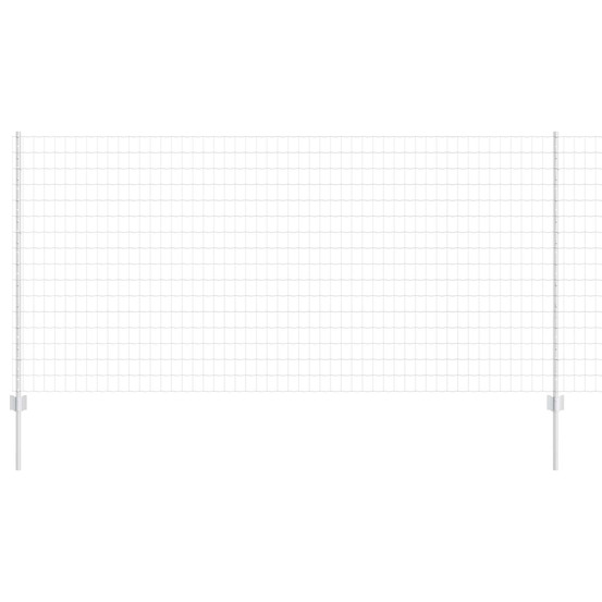 Clôture avec poteau argenté 1,2 x 10 m acier