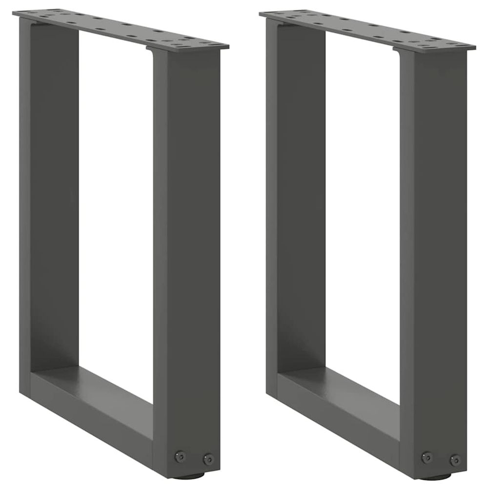 Pieds de table basse en u 2 pièces anthracite 28 x (42-43) cm acier