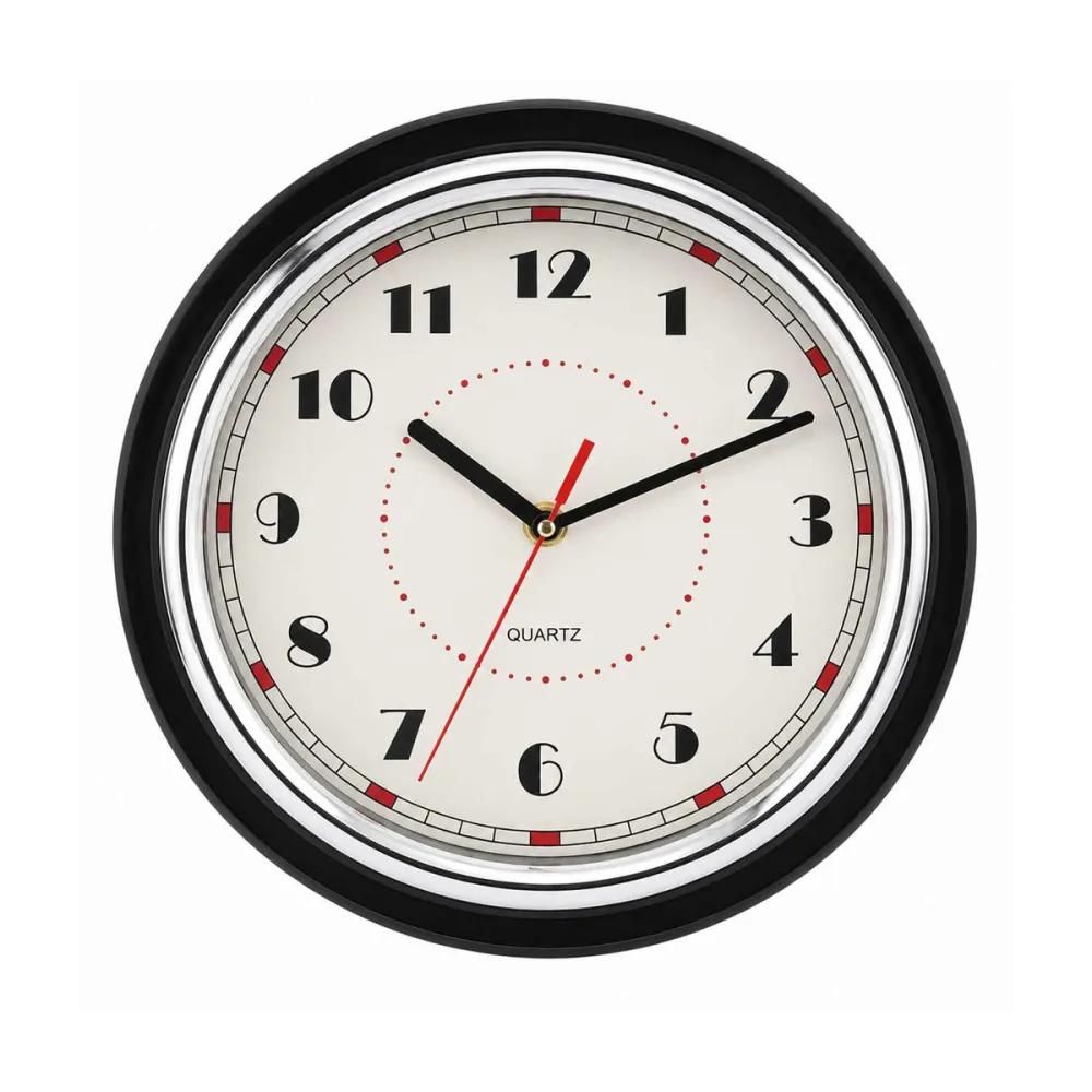 Horloge murale design noire et argent ø30 cm avec cadran lisible