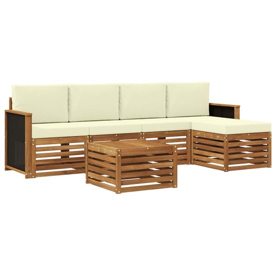 Ensemble de canapés d'extérieur 6 pc naturel et crème