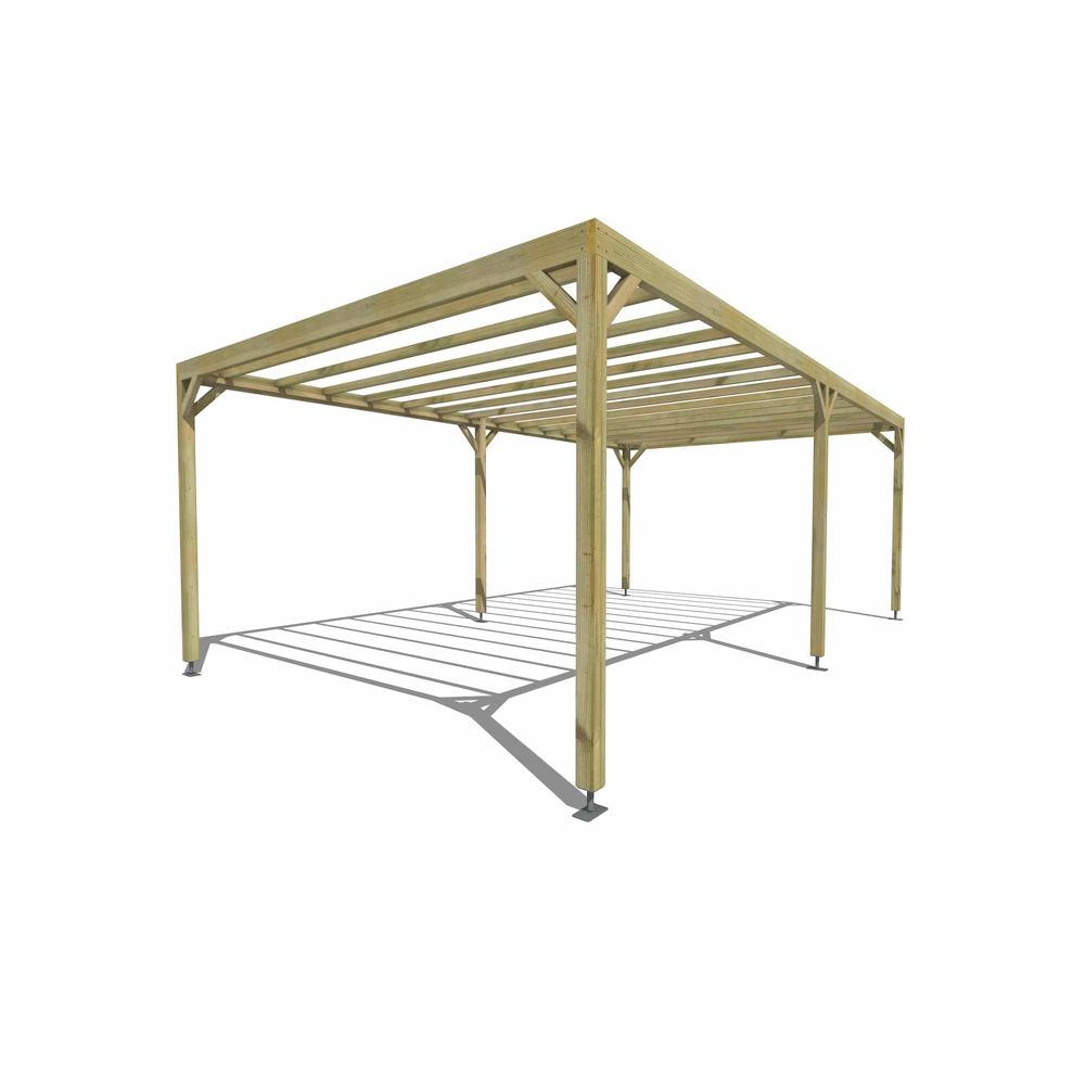 Pergola bois • 7m x 4m • indépendante • sens profondeur • livraison comprise