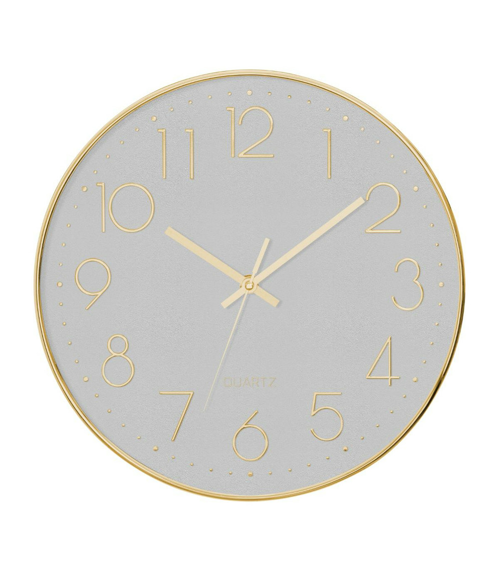 Pendule murale silencieuse contour or d 30 cm