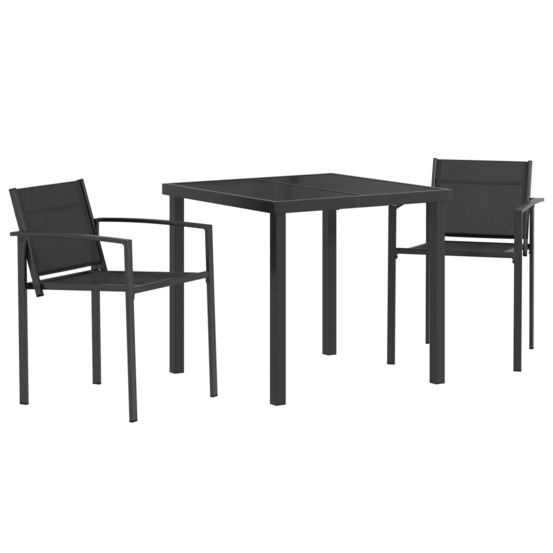 Ensemble de meubles d'extérieur 3 pcs noir et anthracite
