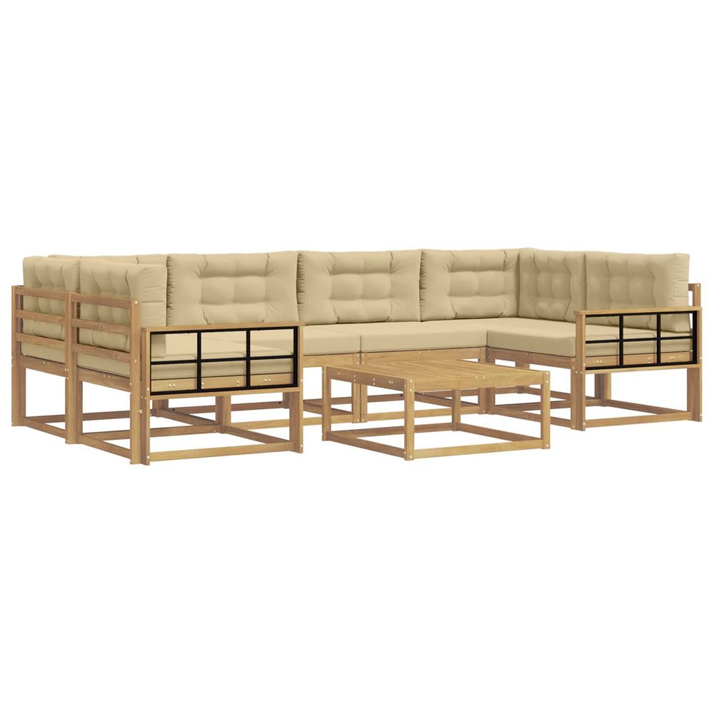 Ensemble de canapés d'extérieur 5 pc blanc et beige