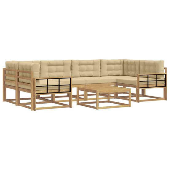 Ensemble de canapés d'extérieur 5 pc blanc et beige