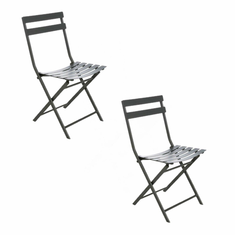 Lot de 2 chaises de jardin pliables en métal greensboro