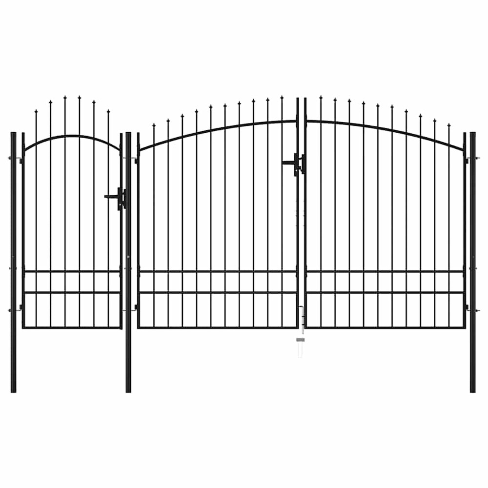 Portail de jardin acier 2,45 x 4 m noir