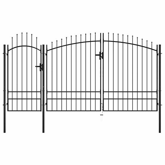 Portail de jardin acier 2,45 x 4 m noir
