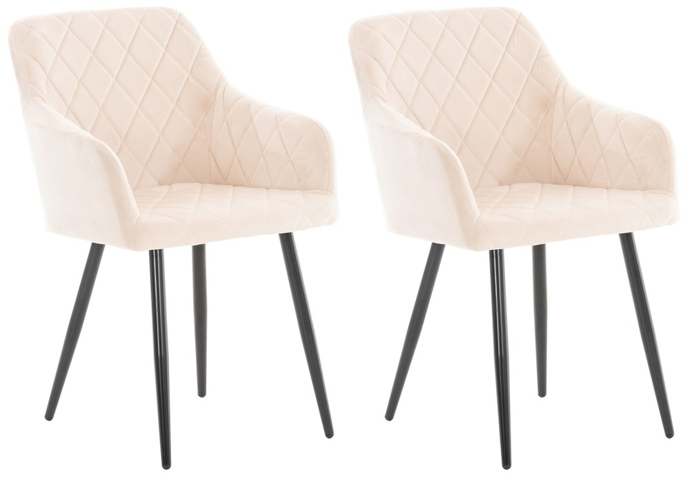 Lot de 2 chaises de salle à manger shila velours