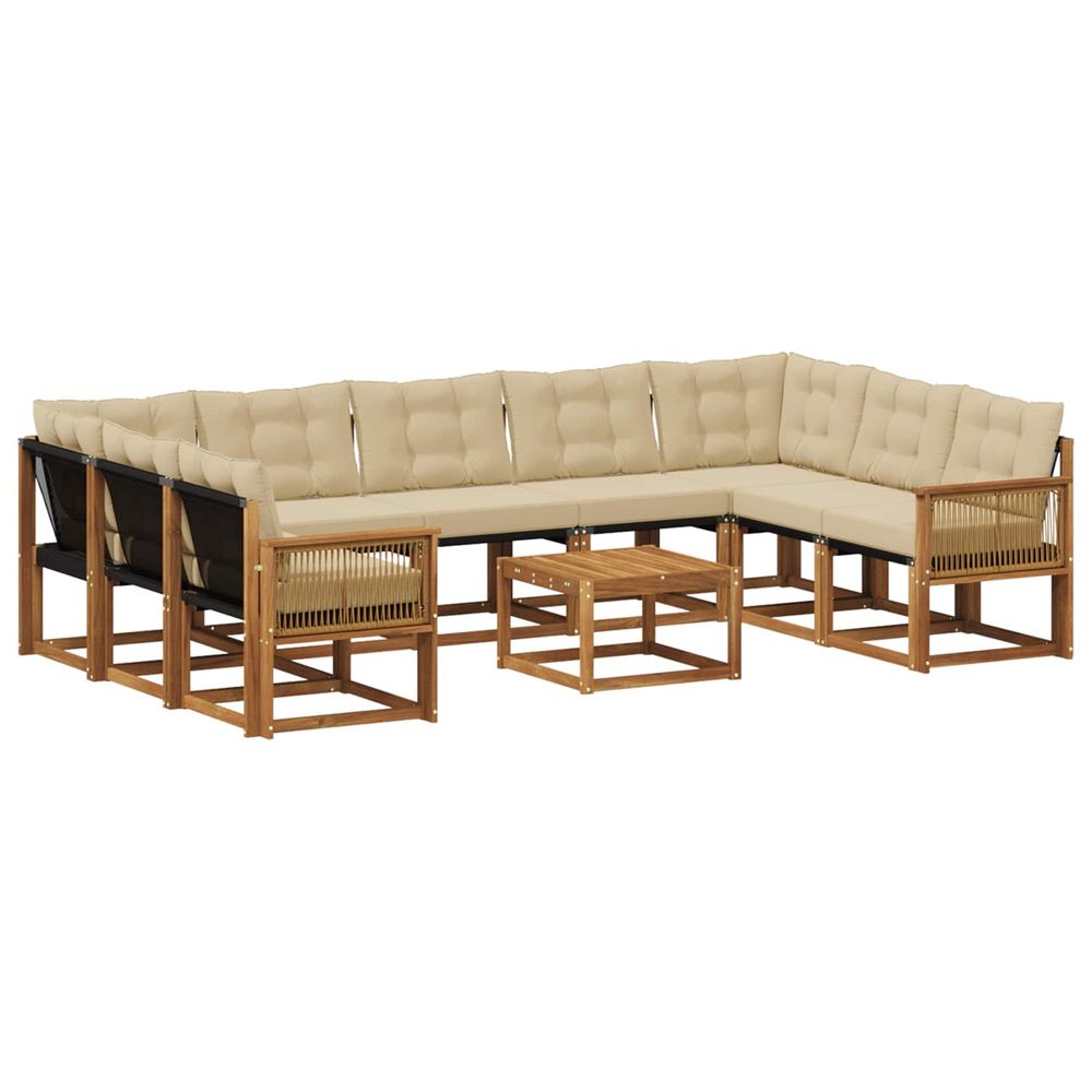 Ensemble de canapés d'extérieur 10 pc naturel et beige