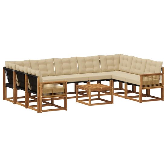 Ensemble de canapés d'extérieur 10 pc naturel et beige