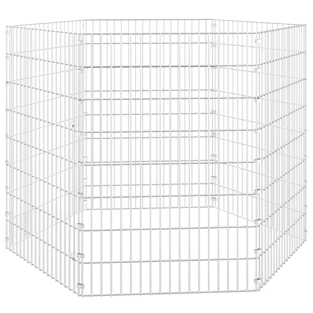 Enclos pour animaux en liberté 6 panneaux 54x80cm fer galvanisé