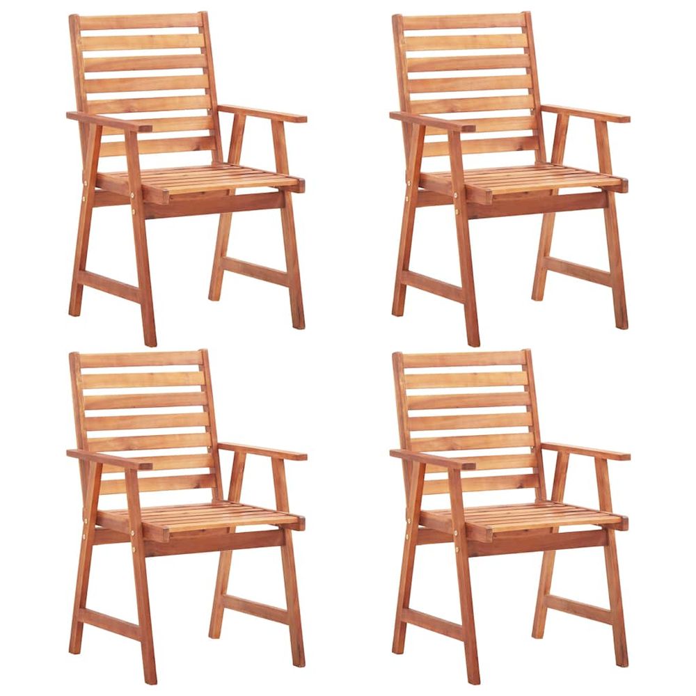 Chaises à manger d'extérieur lot de 4 acacia massif