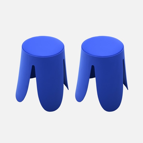 Set de 2 tabourets empilables, simili cuir, niki, ø30 / 44 x h46cm