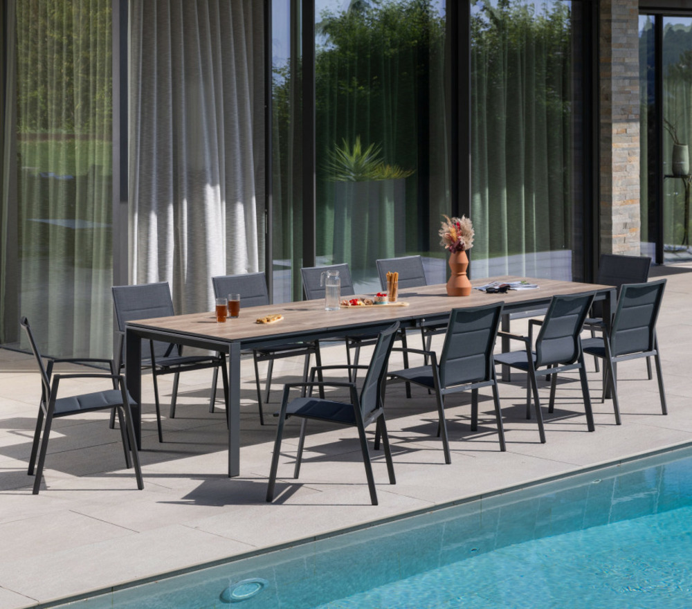 Ensemble table et chaises de jardin - 10 places - naplinea xl