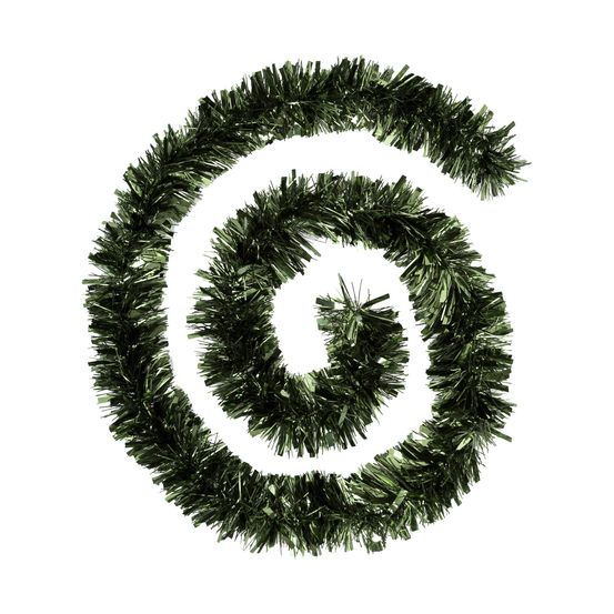 Guirlande de noël large 10 cm vert mixte brillant et mat longueur 2 mètres