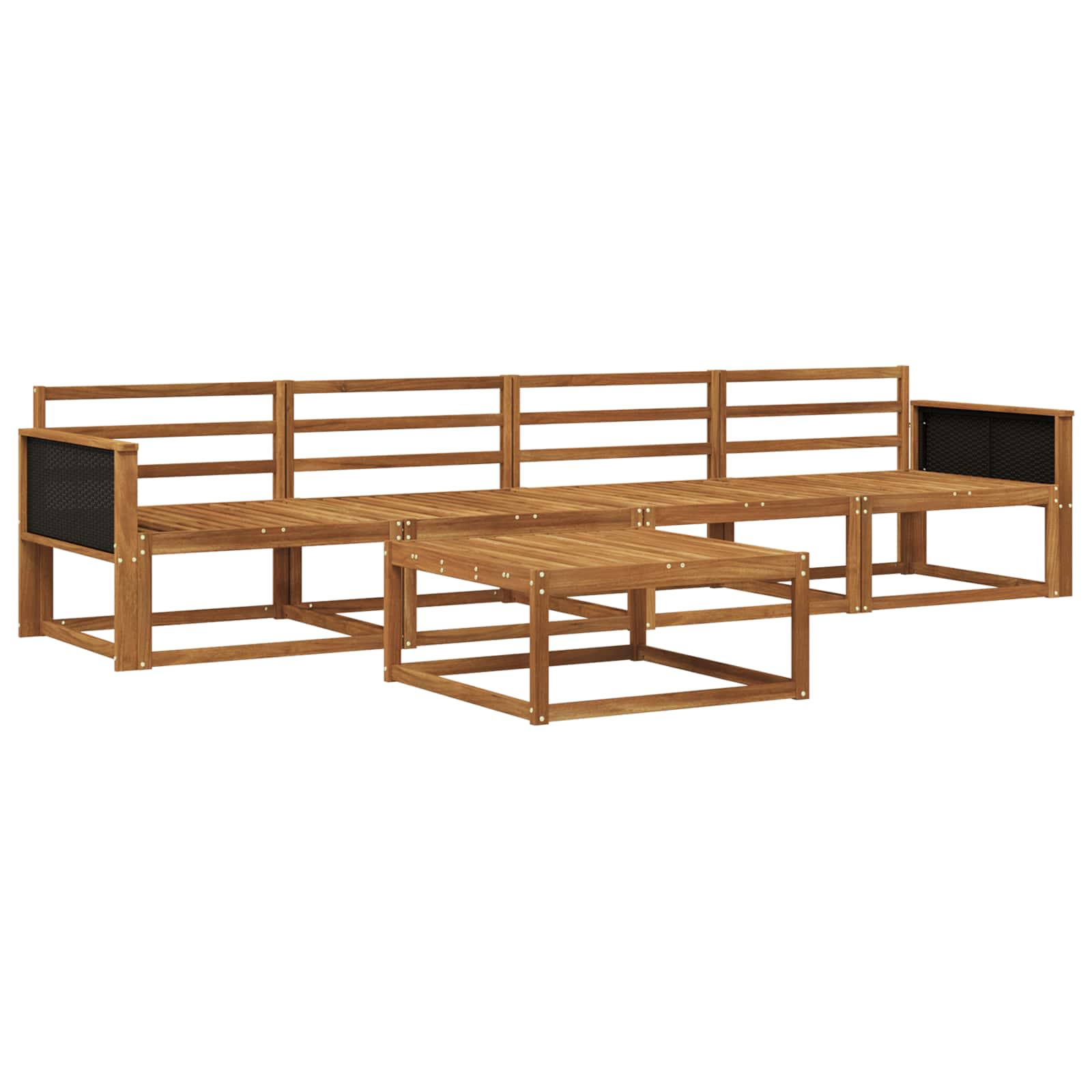 Ensemble de canapés d'extérieur 5 pcs naturel
