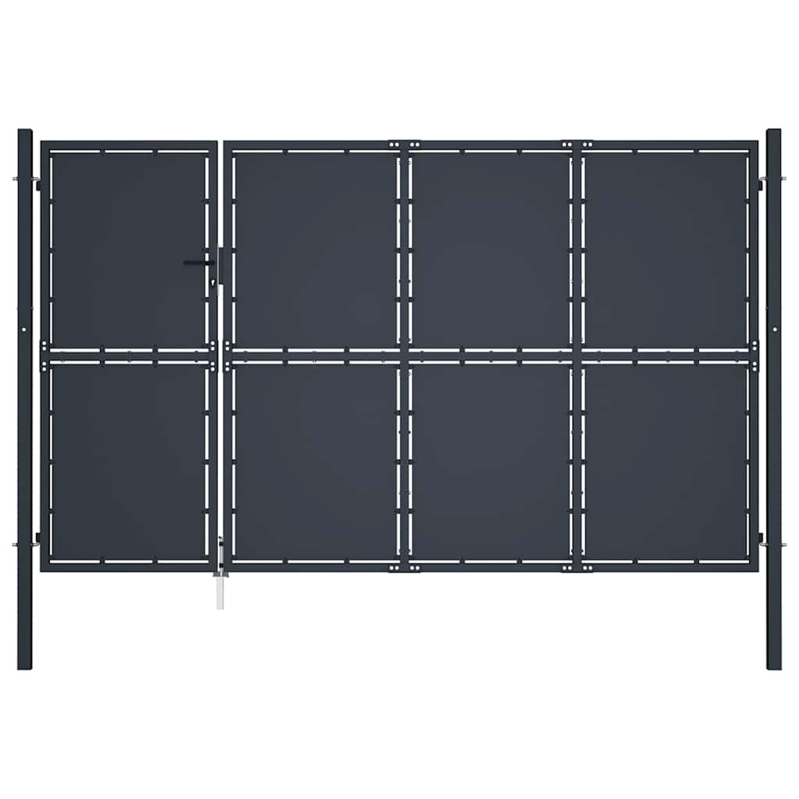 Portail de jardin en acier 350 x 150 cm anthracite