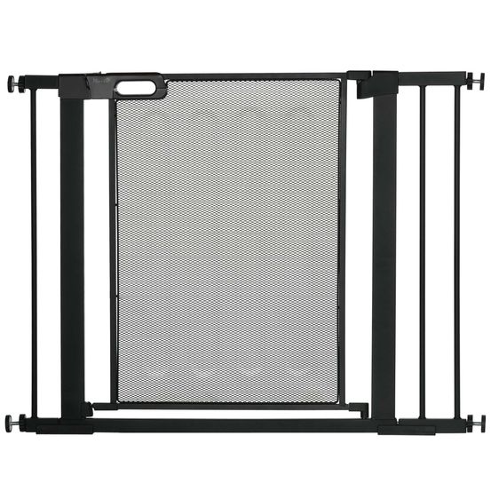 Barrière de sécurité acier pour chiens fermeture automatique 75-103cm noir