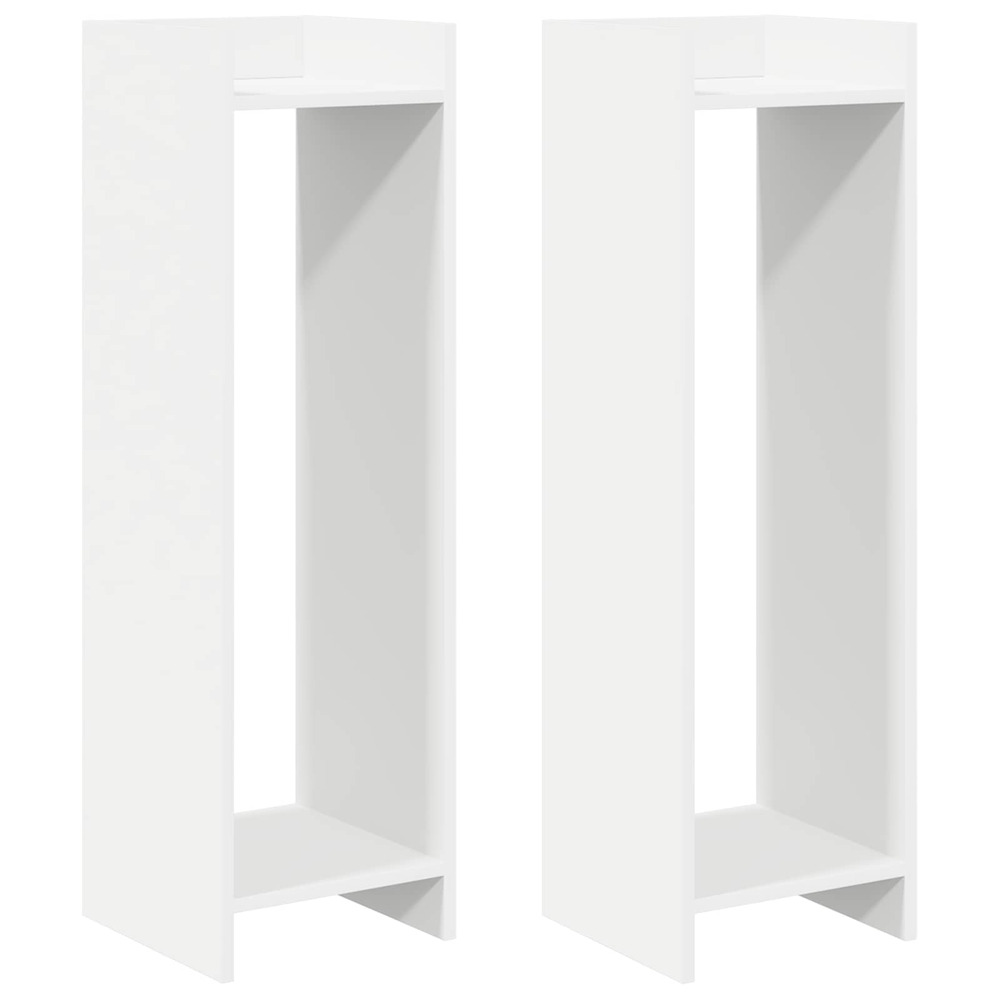 Support de plante avec étagère 2 pcs blanc 30 x 30 x 100 cm
