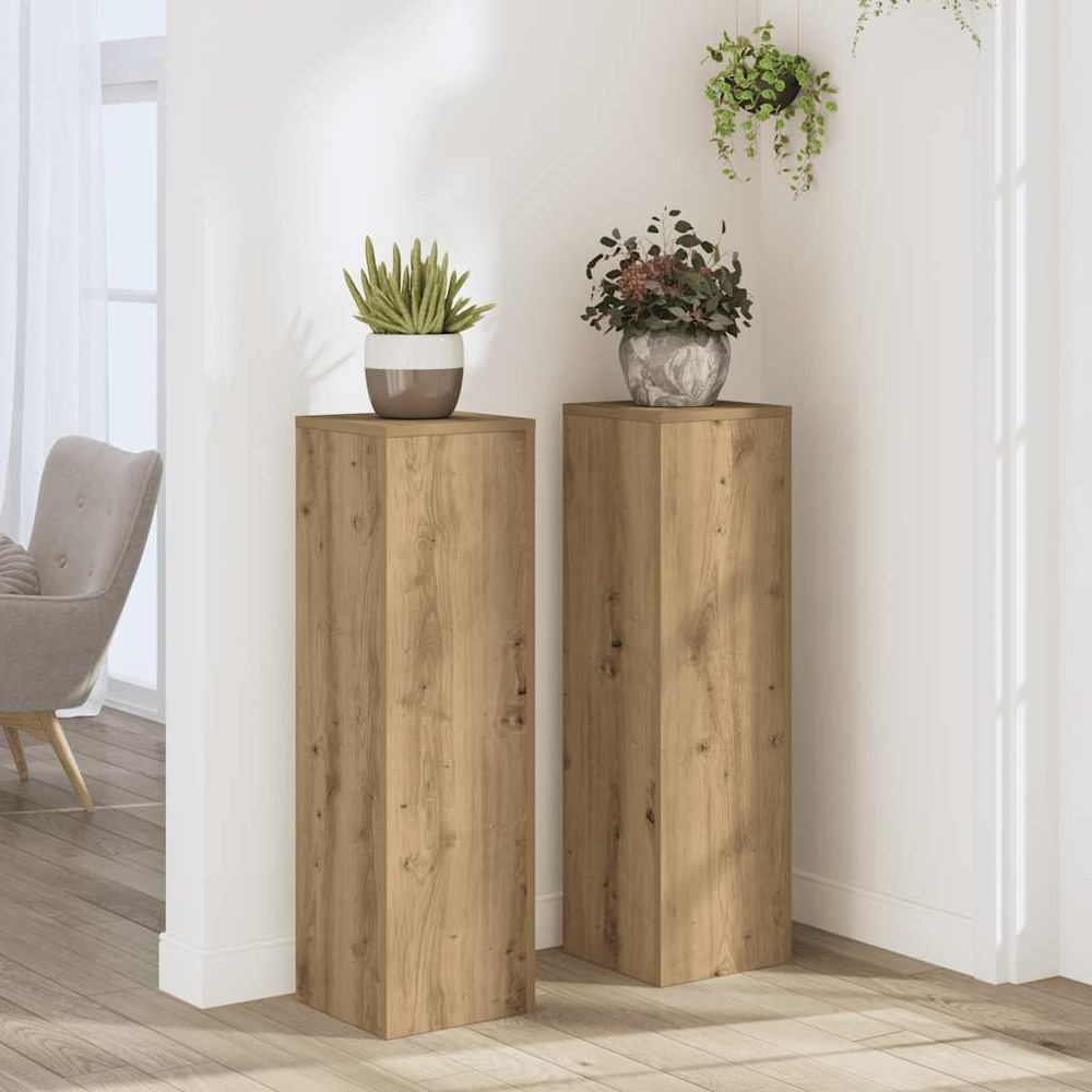 Supports pour plantes 2 pcs chêne artisanal bois d'ingénierie