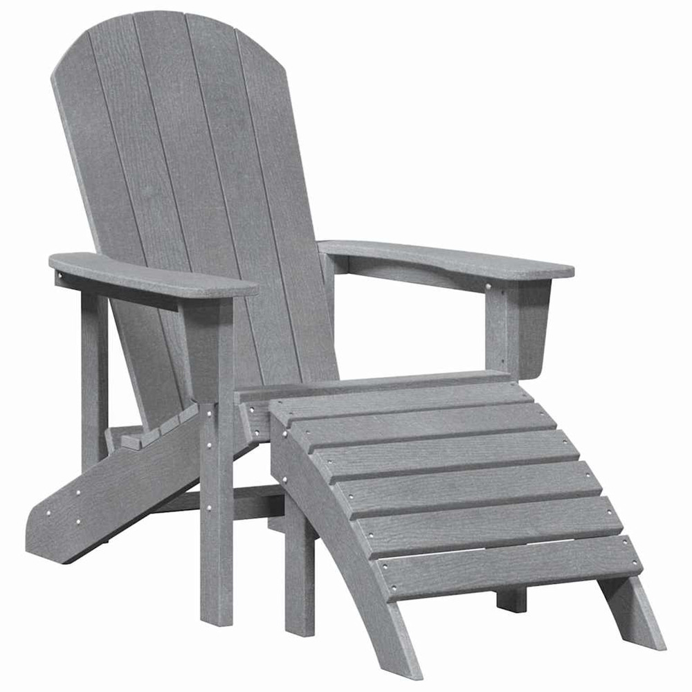 Chaise adirondack gris clair 82 x 74 x 92 cm hdpe