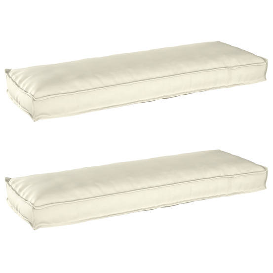 Set de coussins de palette 2 pcs crème 120 x 40 x 8 cm