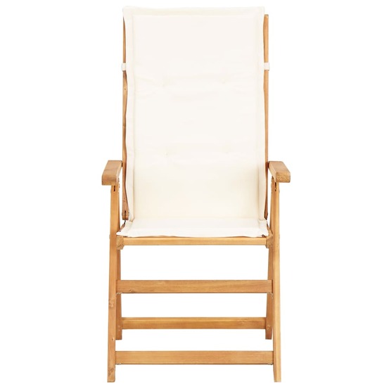 Chaises inclinables de jardin lot de 2 bois solide d'acacia