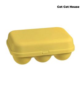 Boîte à œufs plastique écologique réutilisable x6 oeufs - jaune