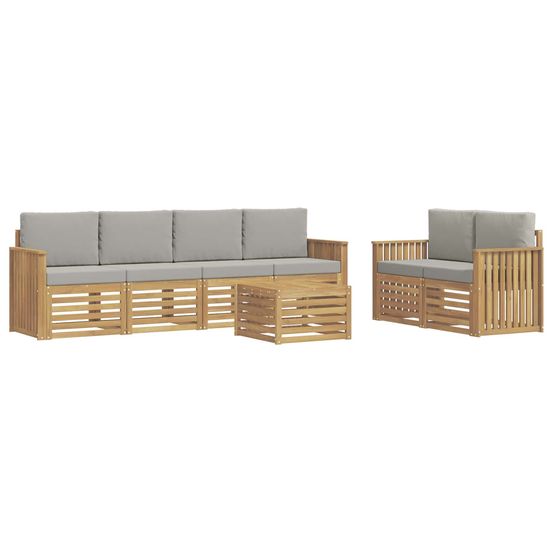 Ensemble de canapés d'extérieur 7 pc blanc et gris clair