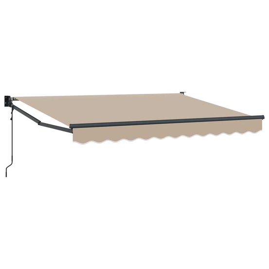 Auvent rétractable beige 3,5 x 2 m polyester et métal