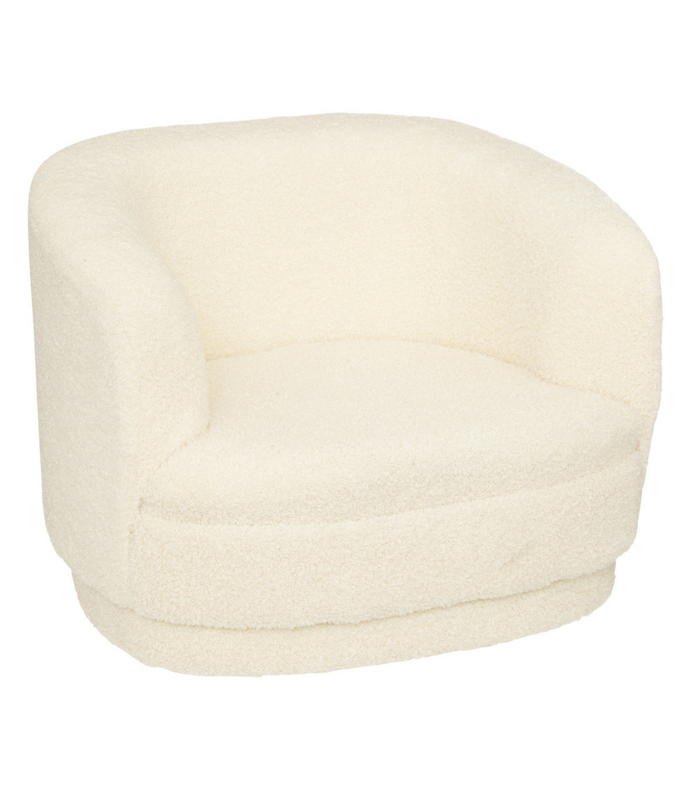 Fauteuil pour enfant tissu blanc à bouclettes h 45 cm