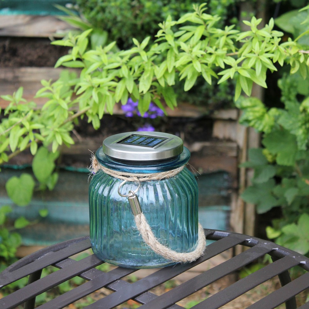 Décoration solaire bocastar bleu - led blanc ou rvb - extérieur