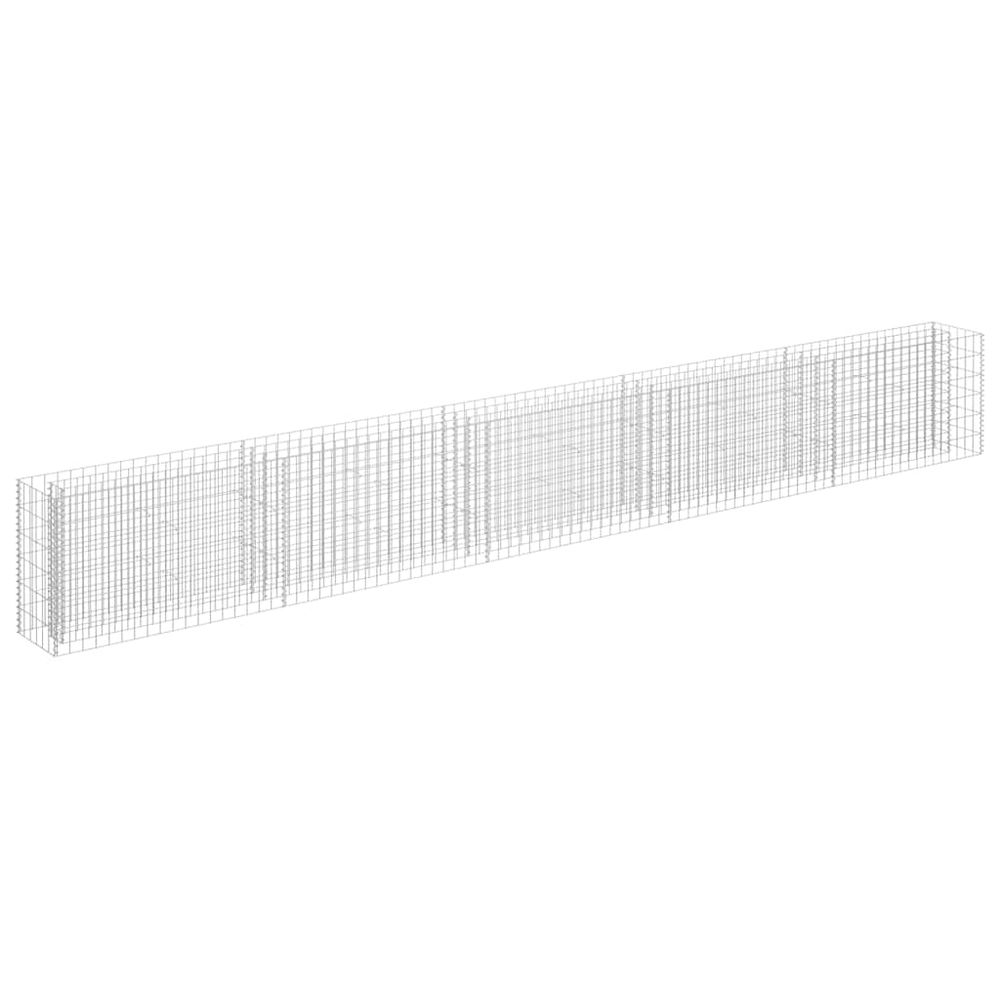 Lit surélevé à gabion acier galvanisé 450x30x60 cm