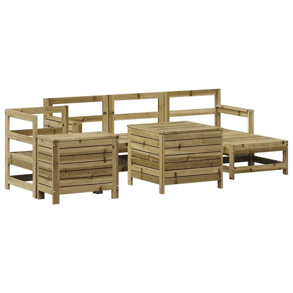 Salon de jardin 7 pcs bois de pin imprégné