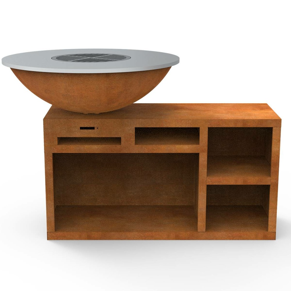 Brasero ø100cm acier corten avec socle xl