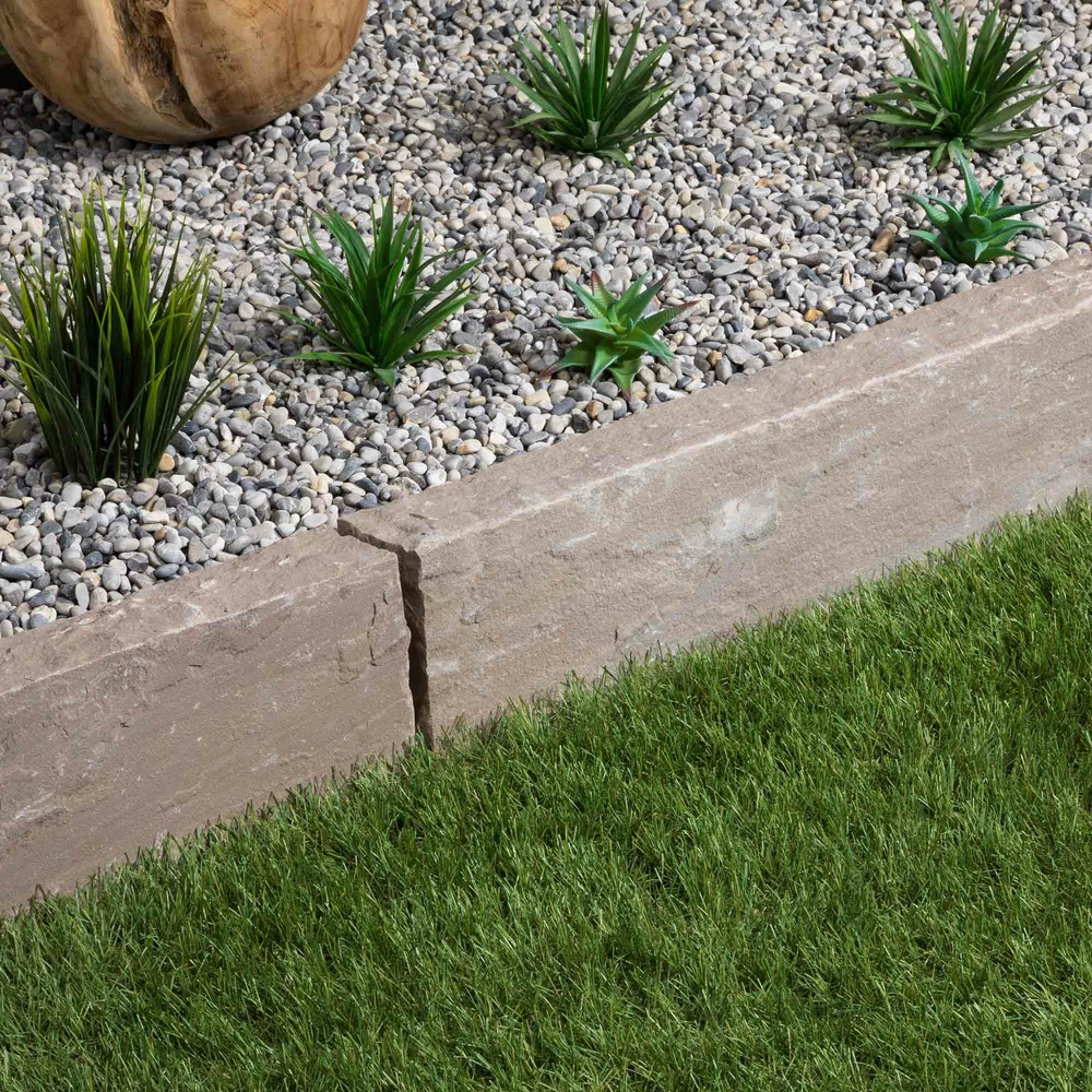 Bordure de jardin grès kandla ocre 100x20x8 cm (lot de 15 bordures soit 15 mètres) - ro'ma nature