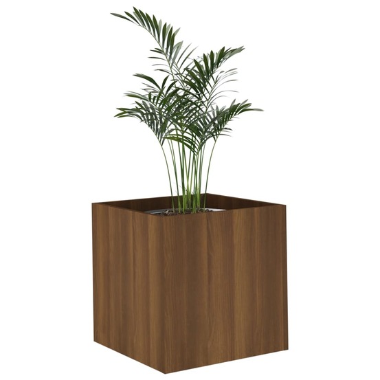 Jardinière chêne marron 40x40x40 cm bois d'ingénierie