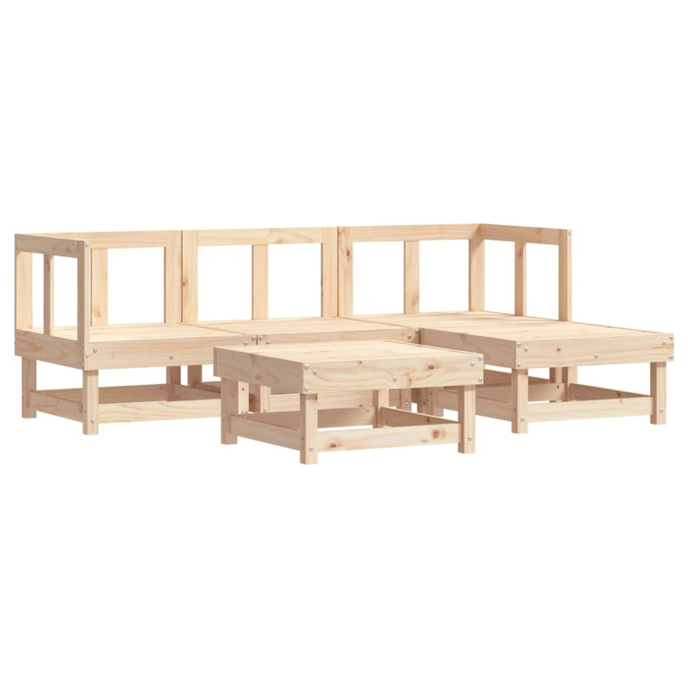 Salon de jardin 5 pcs bois massif de pin