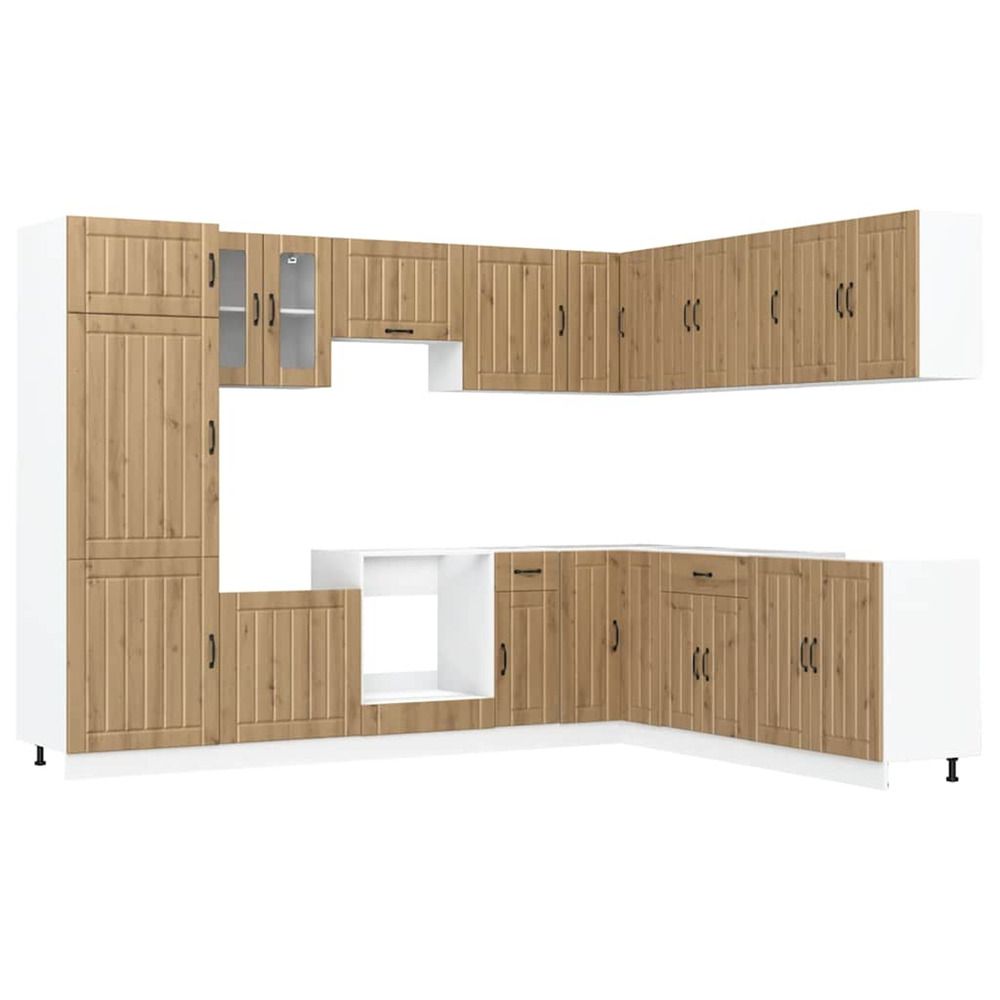 Ensemble d'armoires de cuisine 14 pcs lucca bois d'ingénierie