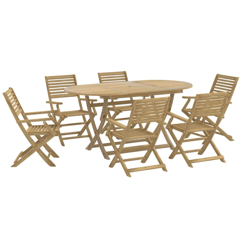 Ensemble à manger de jardin 7 pcs bois d'acacia solide