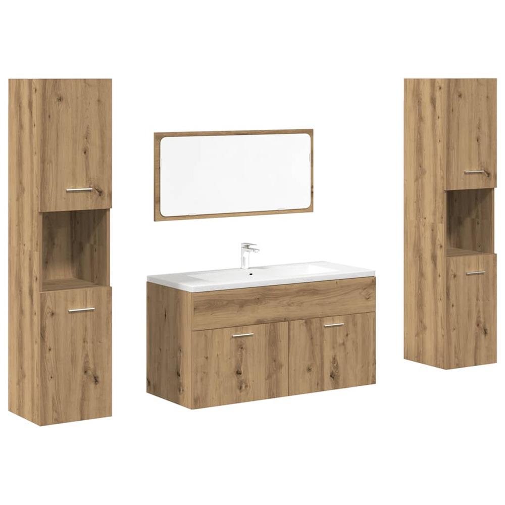 Ensemble de meubles salle de bain 4 pcs bois d'ingénierie