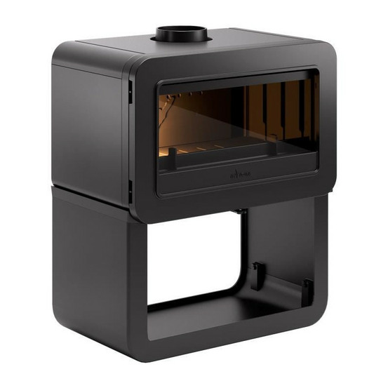 Poele a bois - invicta wilson sur banc - 8 kw - fonte - bûches 55 cm